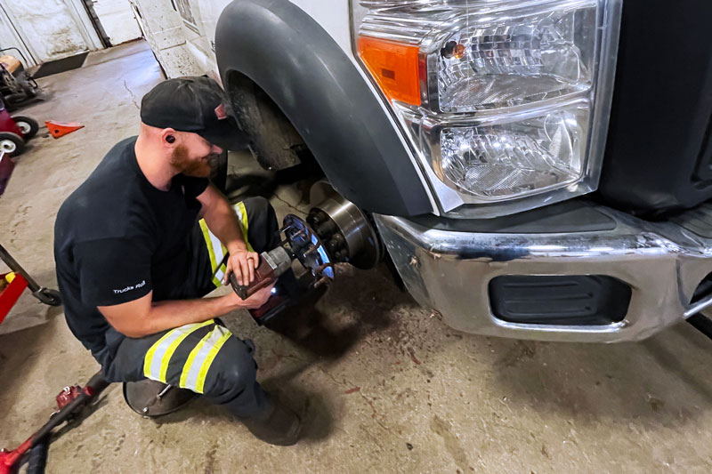 Brake service on pickup truck in Pontiac, MI